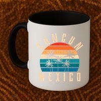 Cancun Mexico Gift Retro Beach Souvenir Cancun Gift Cancun Meaningful Gift Coffee Mug thumb 2