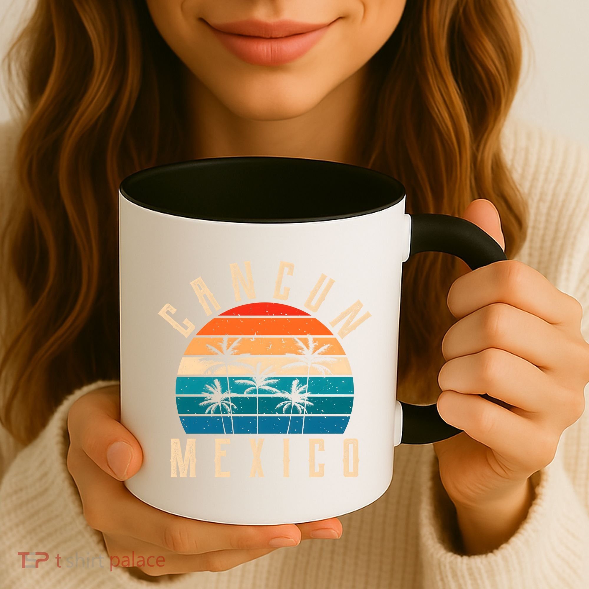 Cancun Mexico Gift Retro Beach Souvenir Cancun Gift Cancun Meaningful Gift Coffee Mug