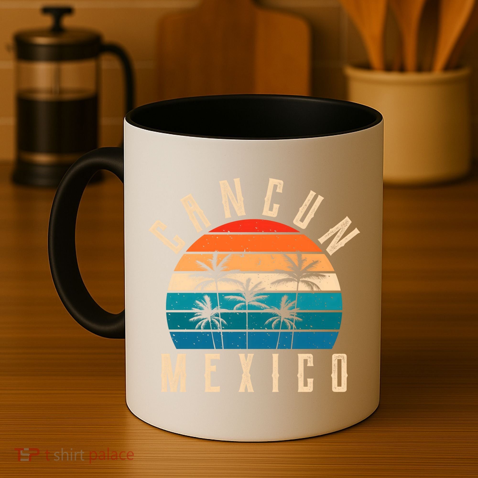 Cancun Mexico Gift Retro Beach Souvenir Cancun Gift Cancun Meaningful Gift Coffee Mug