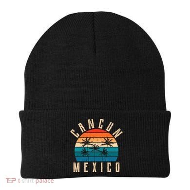 Cancun Mexico Gift Retro Beach Souvenir Cancun Gift Cancun Meaningful Gift Beanie