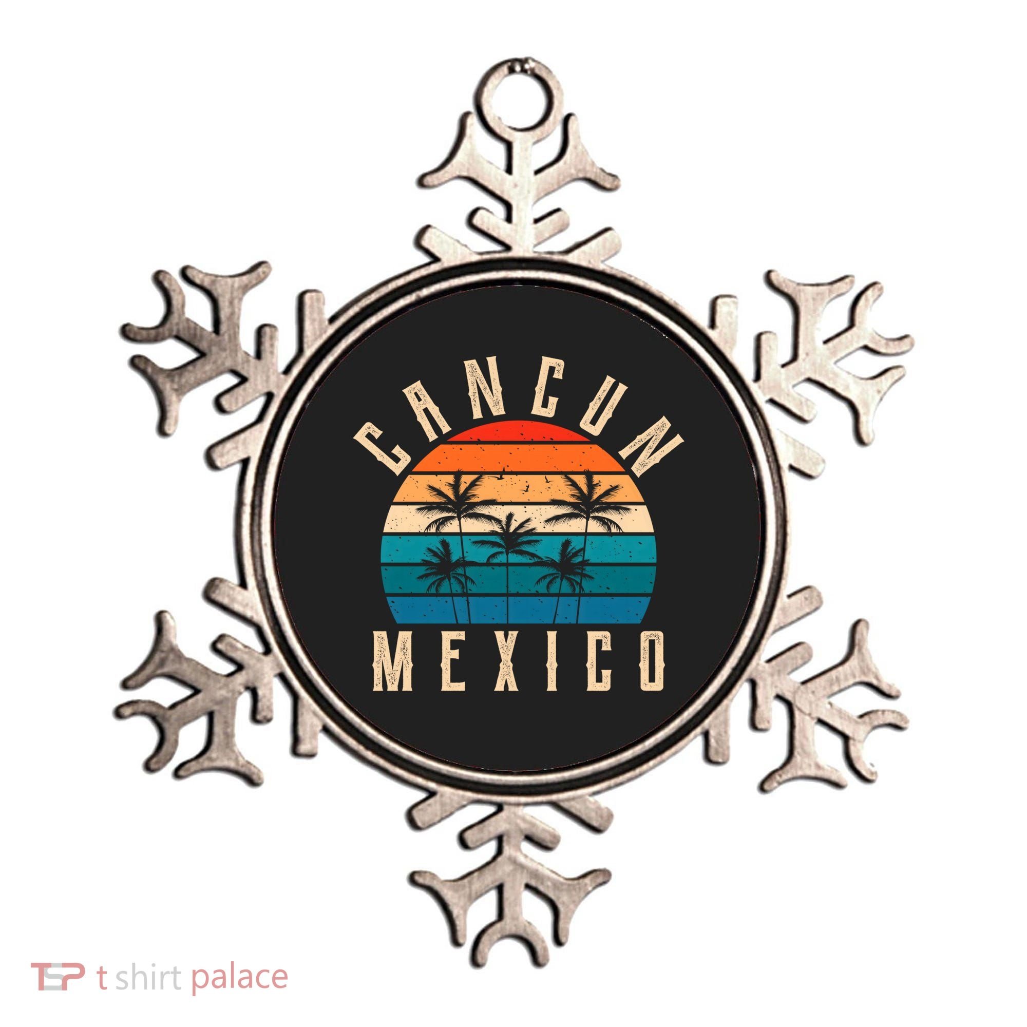 Cancun Mexico Gift Retro Beach Souvenir Cancun Gift Cancun Meaningful Gift Ornament