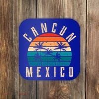 Cancun Mexico Gift Retro Beach Souvenir Cancun Gift Cancun Meaningful Gift Coaster thumb 0