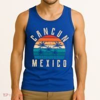 Cancun Mexico Gift Retro Beach Souvenir Cancun Gift Cancun Meaningful Gift Tank Top thumb 3