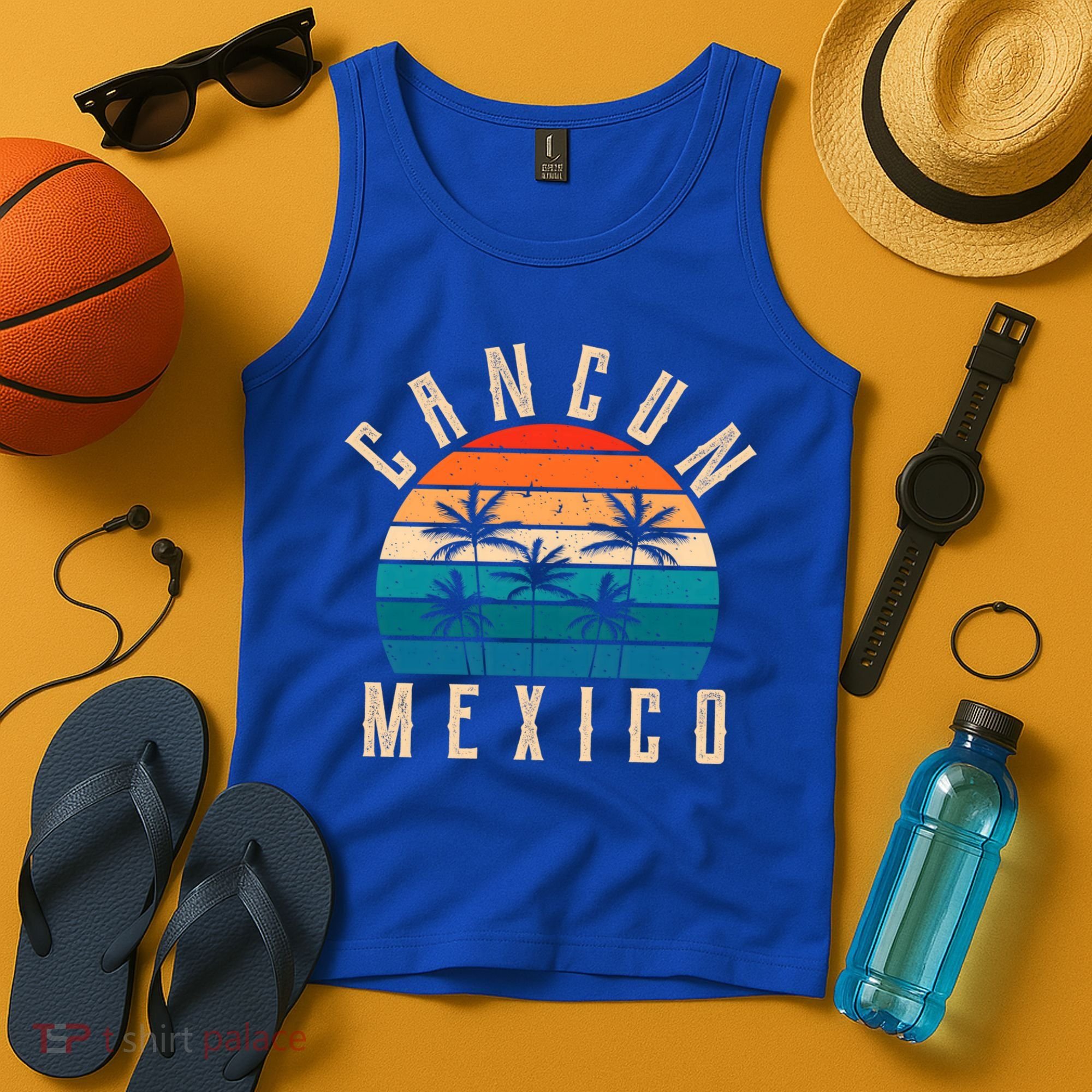 Cancun Mexico Gift Retro Beach Souvenir Cancun Gift Cancun Meaningful Gift Tank Top