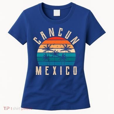 Cancun Mexico Gift Retro Beach Souvenir Cancun Gift Cancun Meaningful Gift Women's T-Shirt