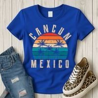 Cancun Mexico Gift Retro Beach Souvenir Cancun Gift Cancun Meaningful Gift Women's T-Shirt thumb 3