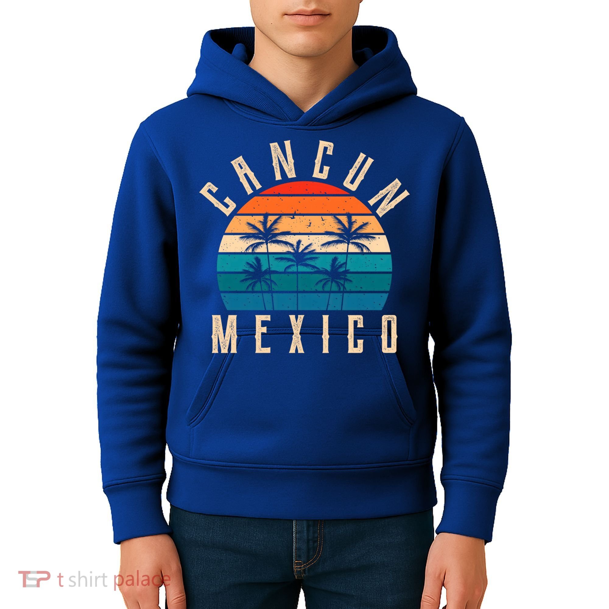 Cancun Mexico Gift Retro Beach Souvenir Cancun Gift Cancun Meaningful Gift Kids Hoodie