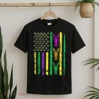 Carnival Mardi Gras Usa American Flag Crawfish Parade T-Shirt thumb 2
