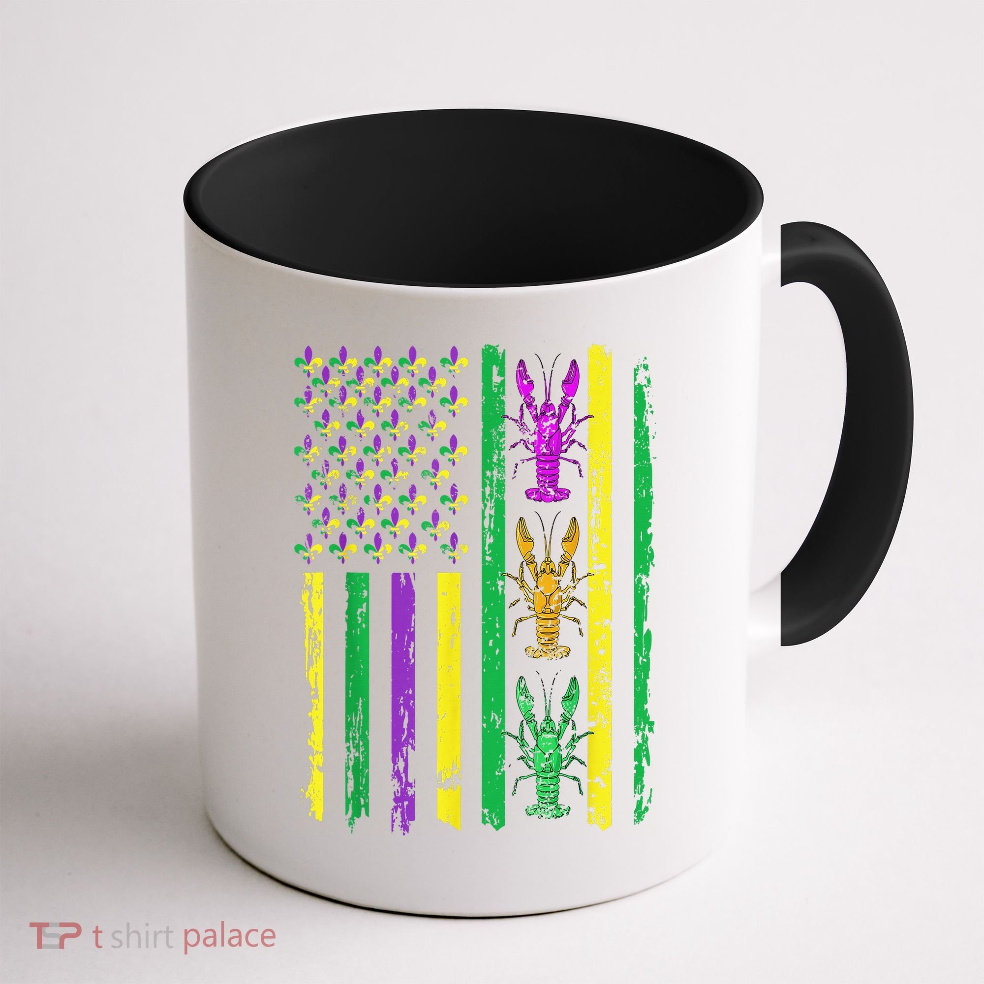 Carnival Mardi Gras Usa American Flag Crawfish Parade Coffee Mug