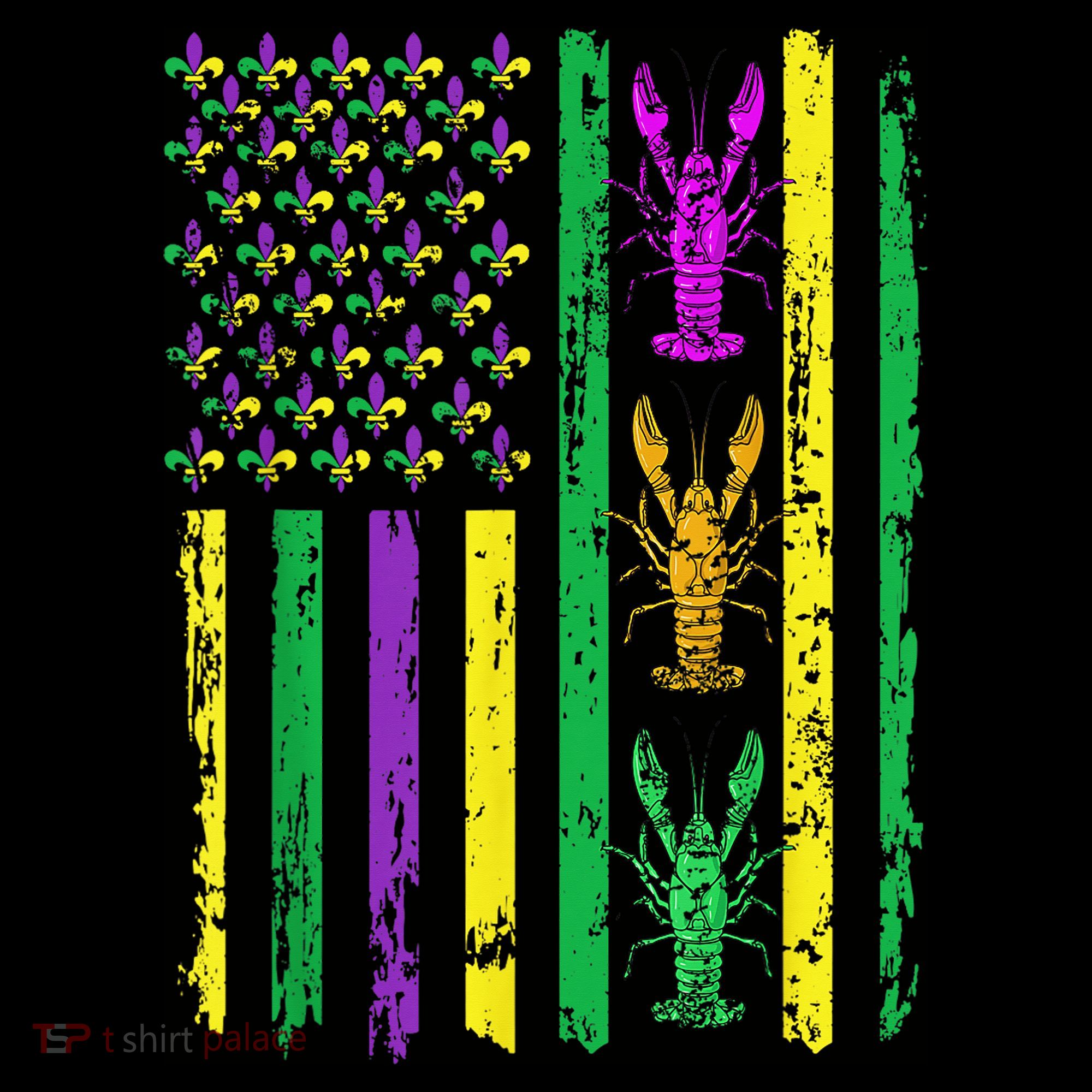Carnival Mardi Gras Usa American Flag Crawfish Parade Coffee Mug