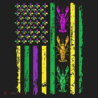Carnival Mardi Gras Usa American Flag Crawfish Parade Beanie thumb 2