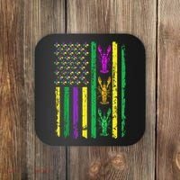 Carnival Mardi Gras Usa American Flag Crawfish Parade Coaster thumb 0