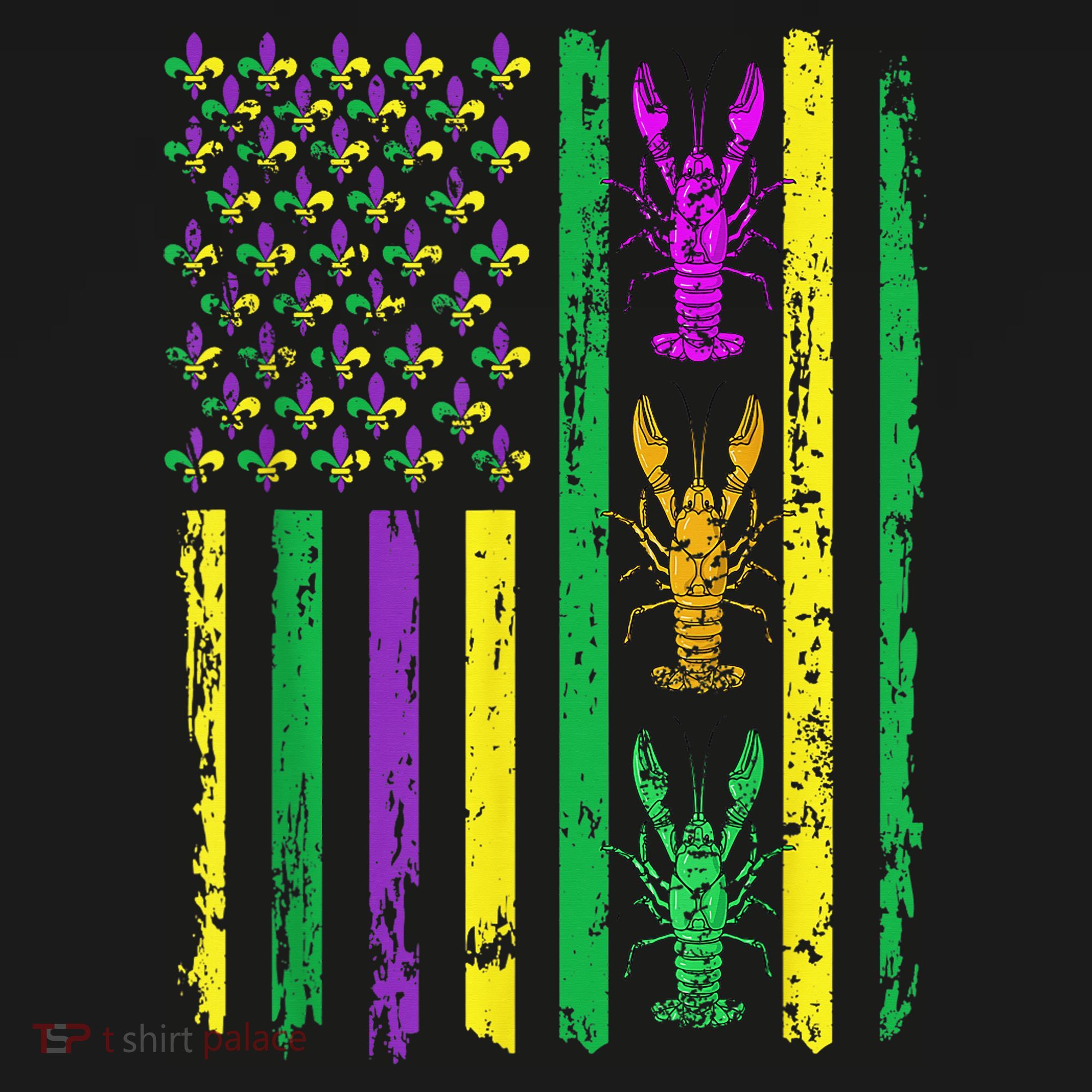 Carnival Mardi Gras Usa American Flag Crawfish Parade Women's Hoodie