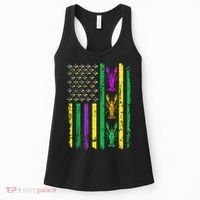 Carnival Mardi Gras Usa American Flag Crawfish Parade Women's Tank Top thumb 0