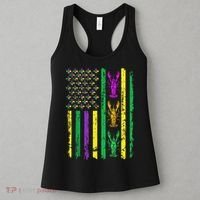 Carnival Mardi Gras Usa American Flag Crawfish Parade Women's Tank Top thumb 3