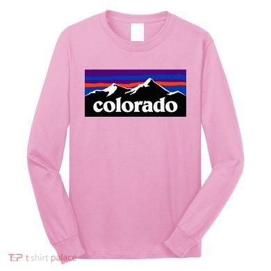 Colorado Mountains Graphic Design Long Sleeve Shirt