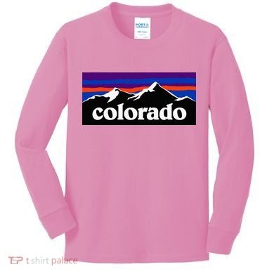 Colorado Mountains Graphic Design Kids Long Sleeve Shirt
