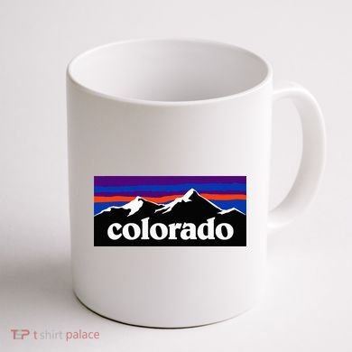 Colorado Mountains Graphic Design Coffee Mug back