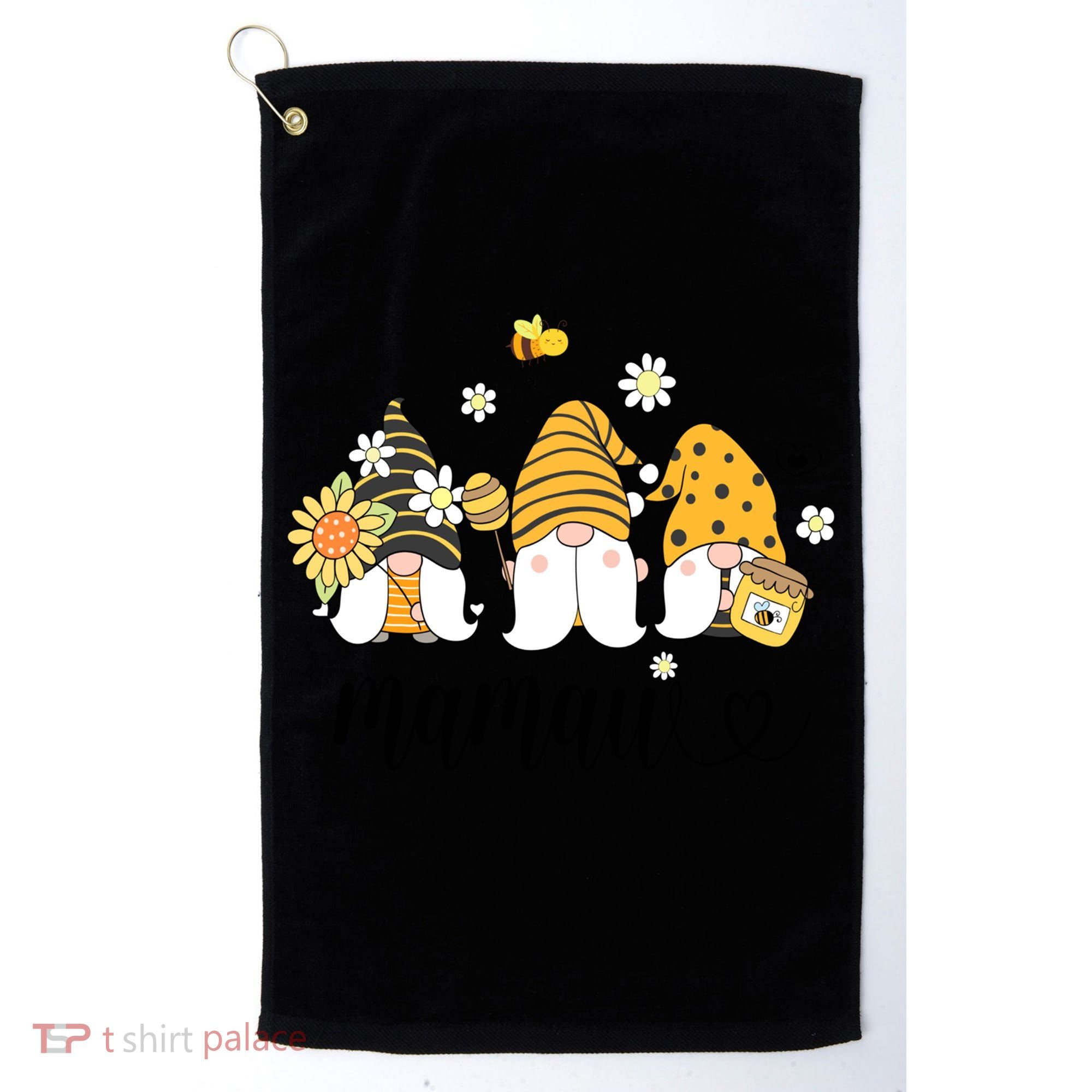 Cute Mamaw Gnomes With Bees And Sunflower Country Style Great Gift Golf Towel