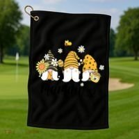 Cute Mamaw Gnomes With Bees And Sunflower Country Style Great Gift Golf Towel thumb 1