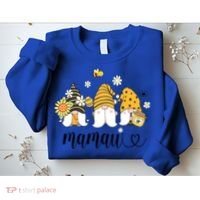 Cute Mamaw Gnomes With Bees And Sunflower Country Style Great Gift Sweatshirt thumb 2