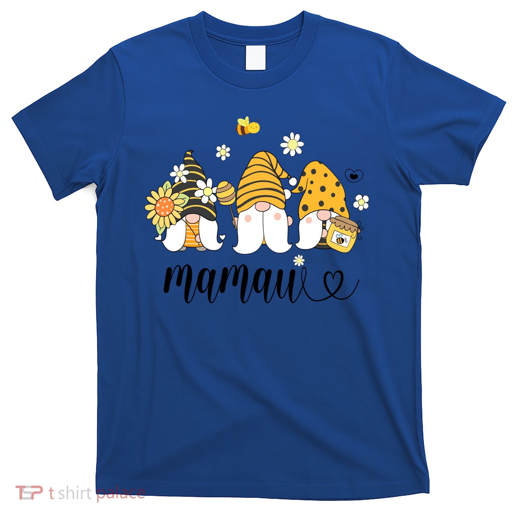 Cute Mamaw Gnomes With Bees And Sunflower Country Style Great Gift T-Shirt