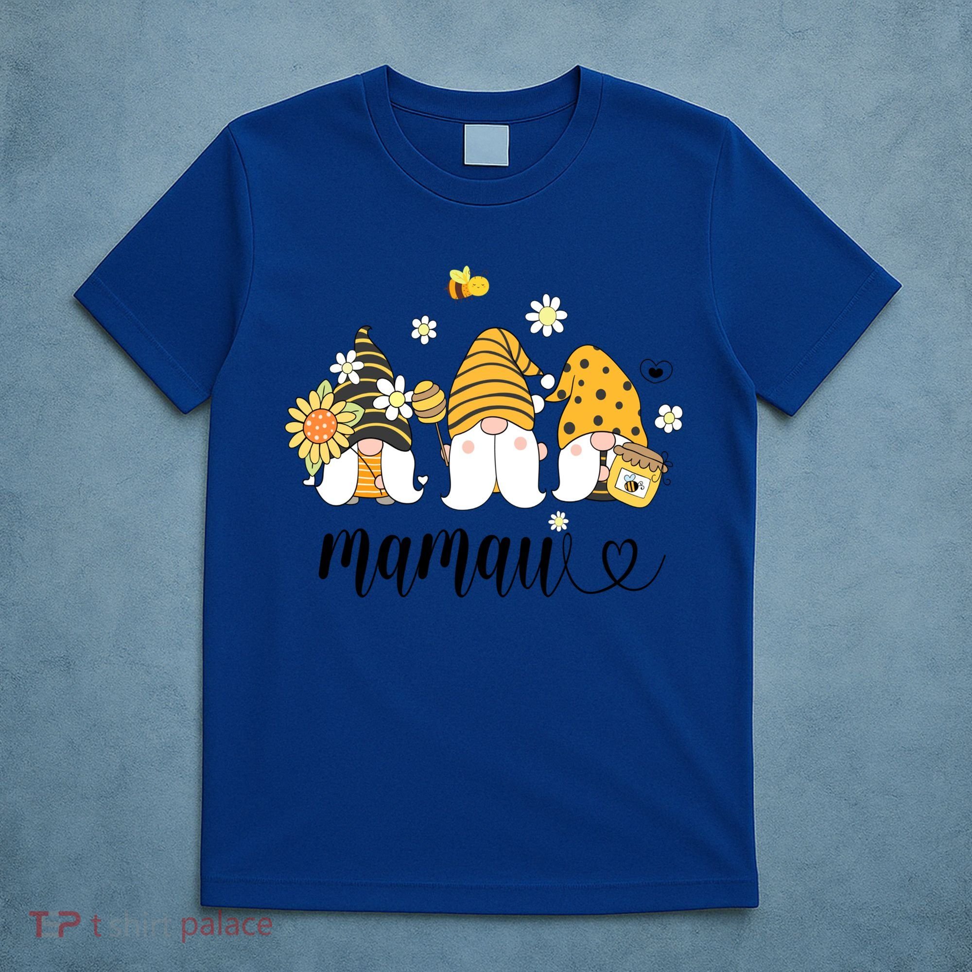 Cute Mamaw Gnomes With Bees And Sunflower Country Style Great Gift T-Shirt