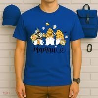 Cute Mamaw Gnomes With Bees And Sunflower Country Style Great Gift T-Shirt thumb 6