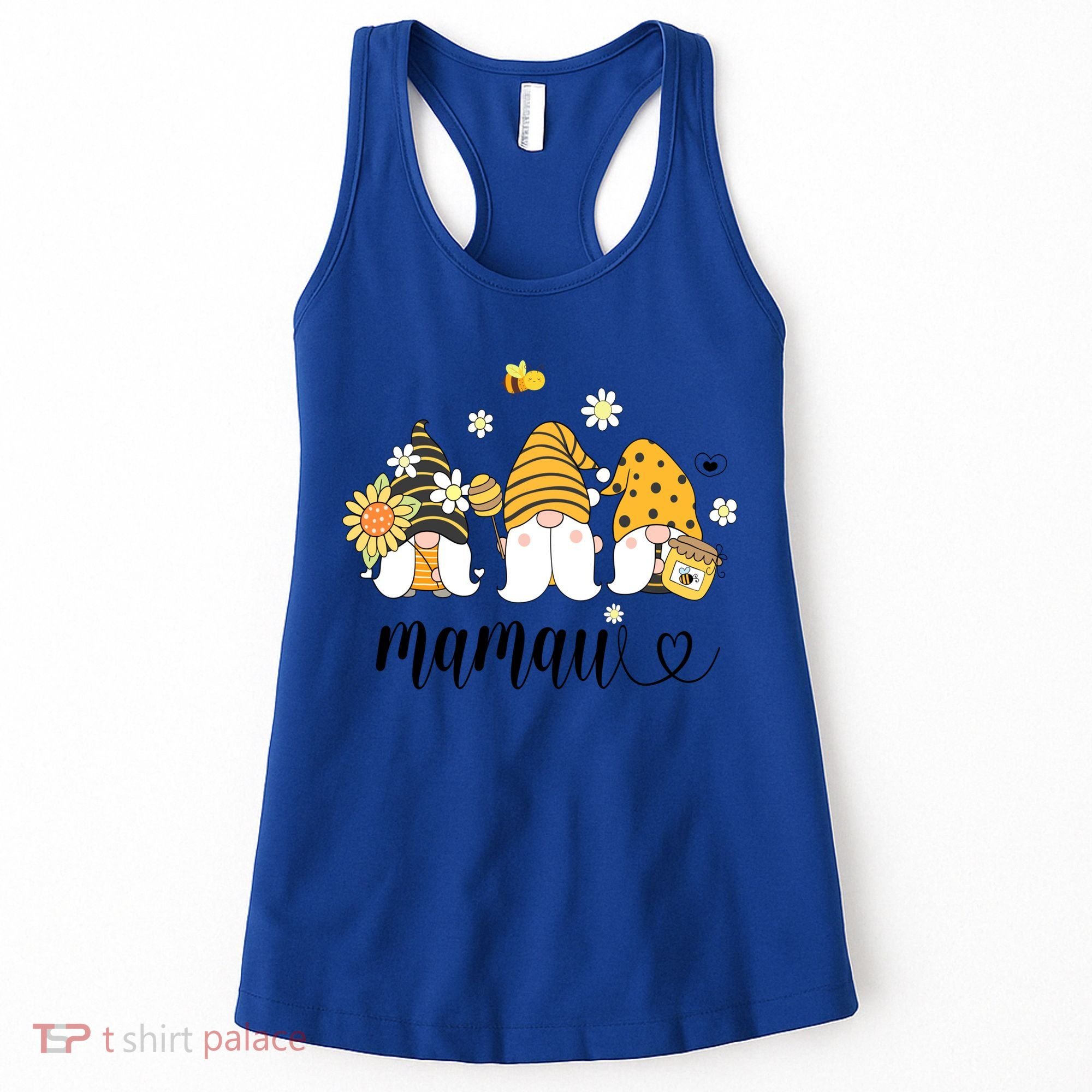 Cute Mamaw Gnomes With Bees And Sunflower Country Style Great Gift Women's Tank Top