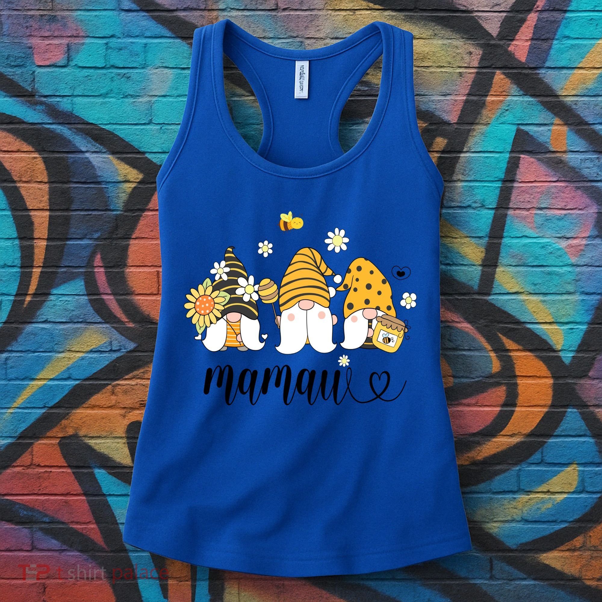 Cute Mamaw Gnomes With Bees And Sunflower Country Style Great Gift Women's Tank Top