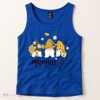 Cute Mamaw Gnomes With Bees And Sunflower Country Style Great Gift Tank Top thumb 2