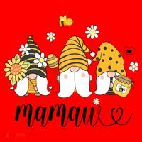 Cute Mamaw Gnomes With Bees And Sunflower Country Style Great Gift Santa Hat thumb 1