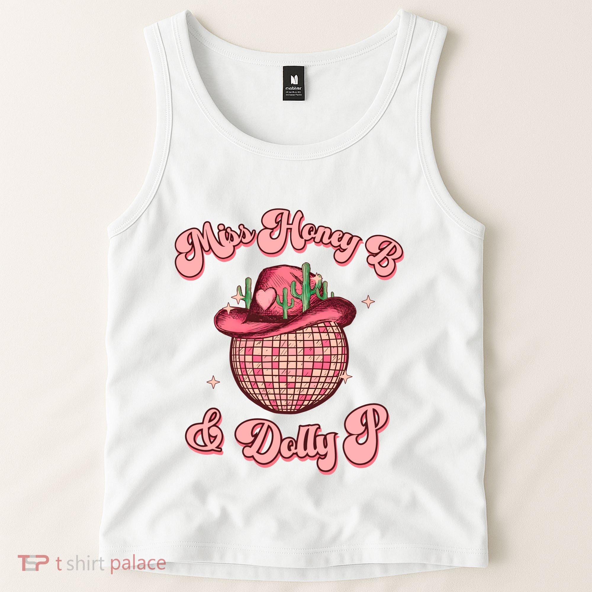 Cowboy Miss Honey B And Dolly P Queen B Tank Top