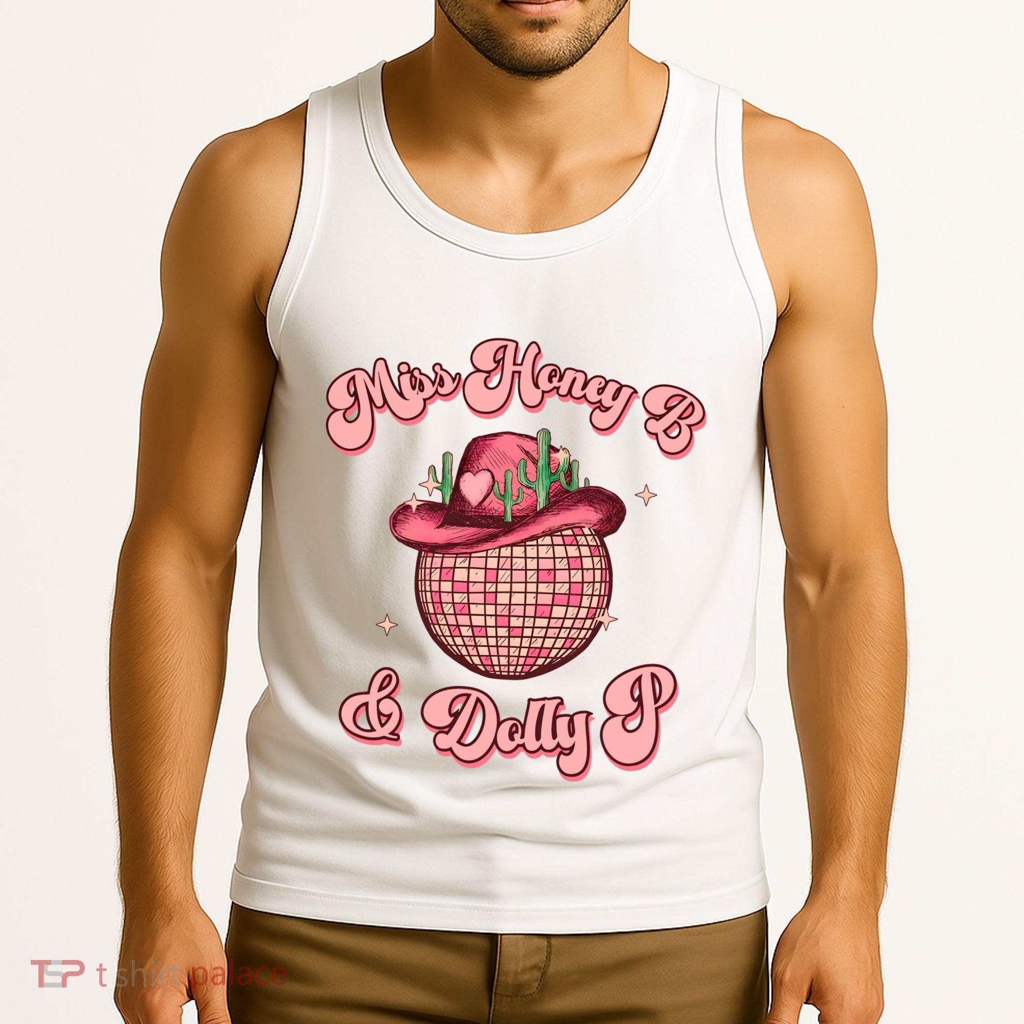 Cowboy Miss Honey B And Dolly P Queen B Tank Top