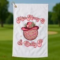 Cowboy Miss Honey B And Dolly P Queen B Golf Towel thumb 1