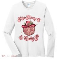Cowboy Miss Honey B And Dolly P Queen B Women's Long Sleeve Shirt thumb 0