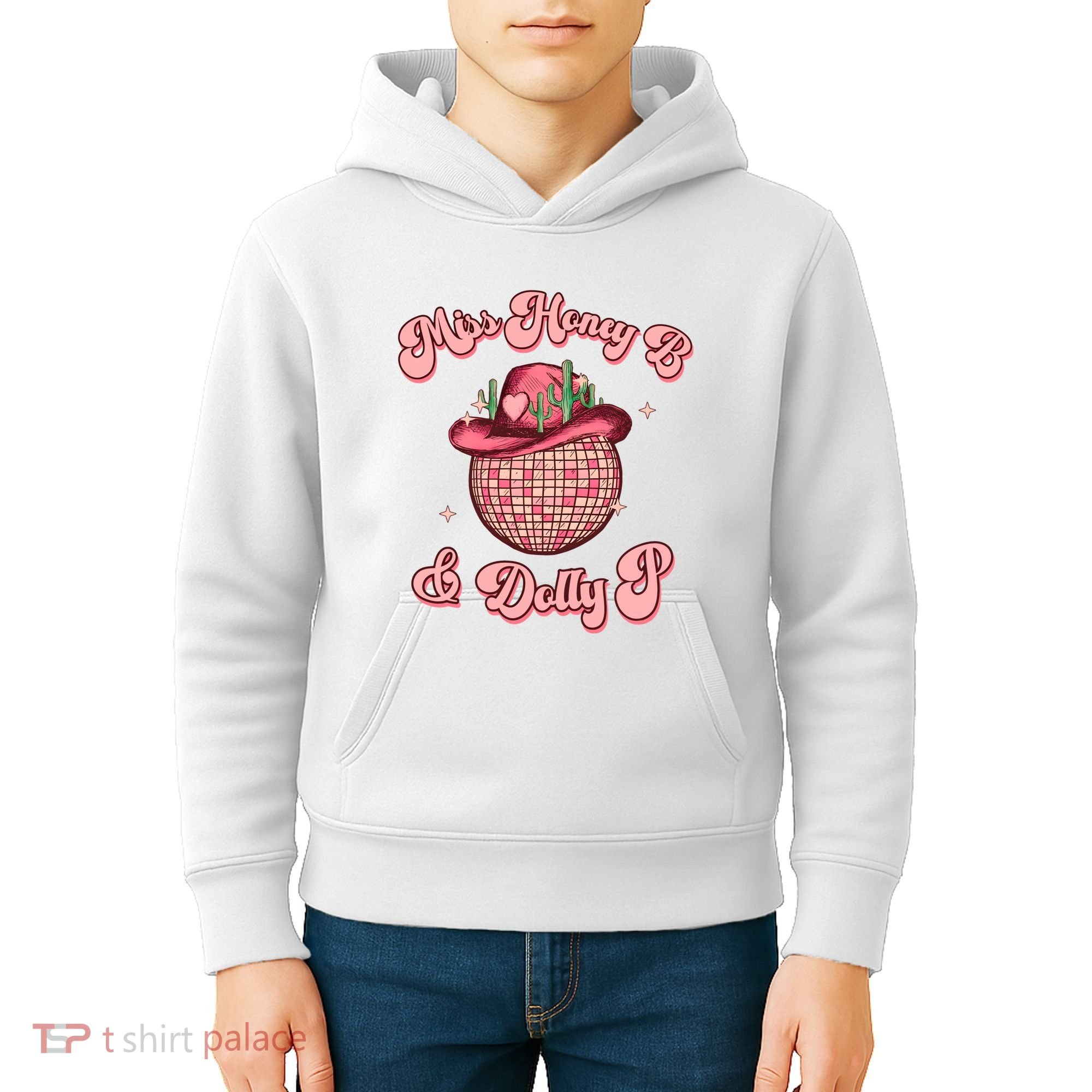 Cowboy Miss Honey B And Dolly P Queen B Kids Hoodie