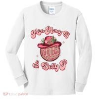 Cowboy Miss Honey B And Dolly P Queen B Kids Long Sleeve Shirt thumb 0