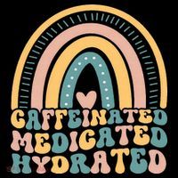 Caffeinated Medicated Hydrated Funny Nurse Teacher Saying Women's Hoodie thumb 2