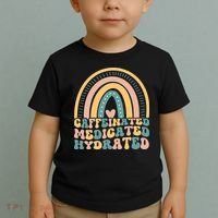 Caffeinated Medicated Hydrated Funny Nurse Teacher Saying Toddler T-Shirt thumb 2