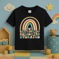 Caffeinated Medicated Hydrated Funny Nurse Teacher Saying Toddler T-Shirt thumb 3