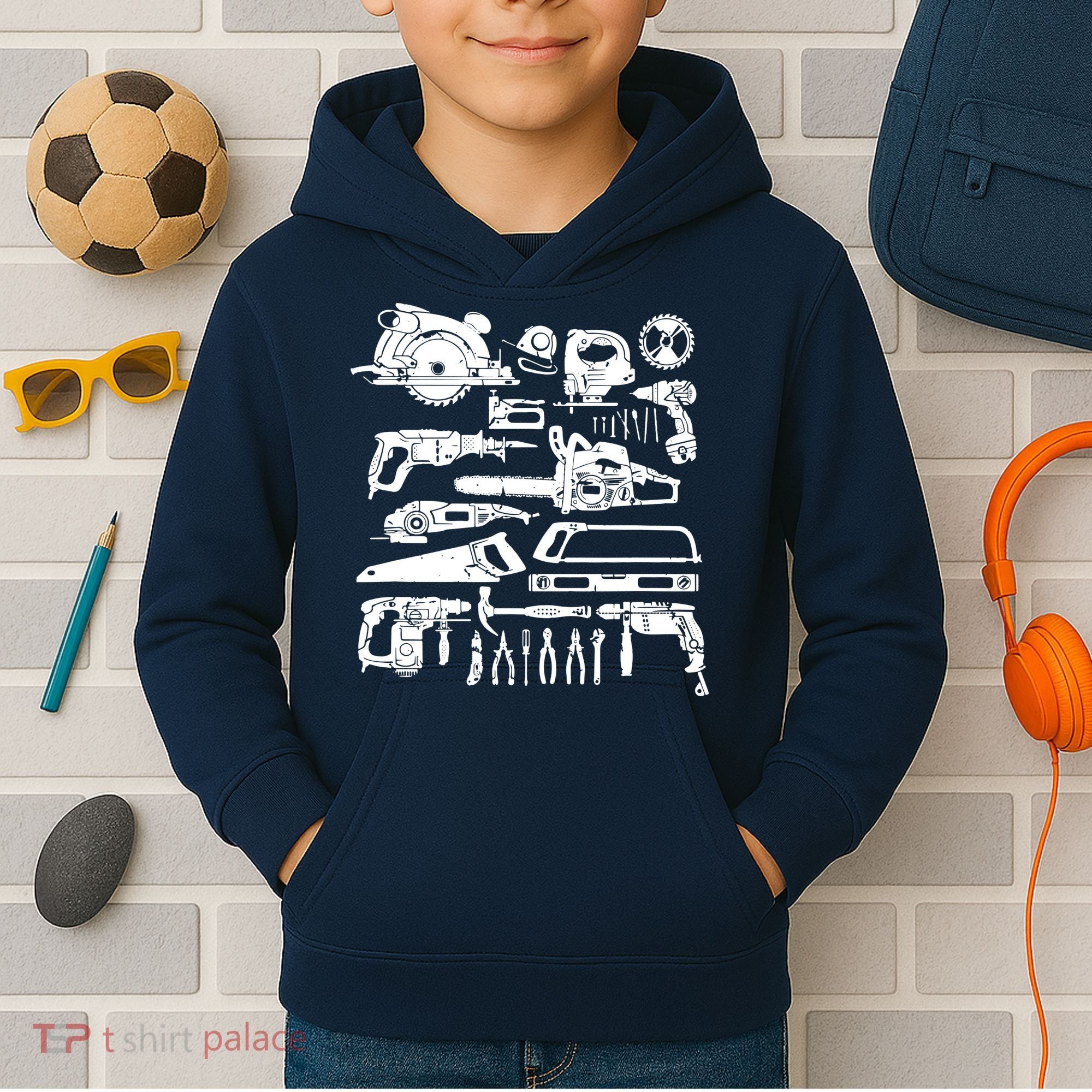 Carpenter Mechanic Handyman Woodworker Kids Hoodie
