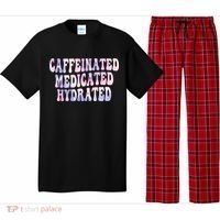Caffeinated Medicated Hydrated Funny Saying Nurse Teacher Pajama Set thumb 0