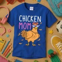Chicken Mom Hen Lover Poultry Farmer Chicks Mother's Day Funny Gift Kids T-Shirt thumb 3