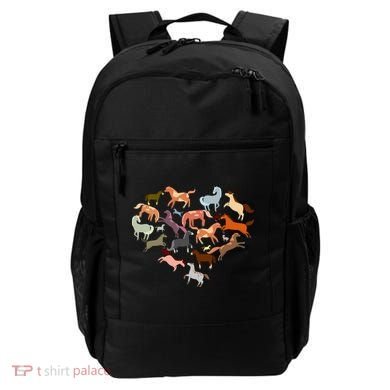 Cute Multi Horse Lover Heart Backpack