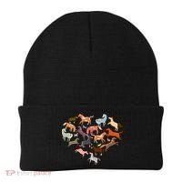Cute Multi Horse Lover Heart Beanie thumb 0