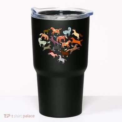 Cute Multi Horse Lover Heart Tumbler