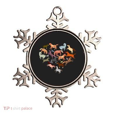 Cute Multi Horse Lover Heart Ornament