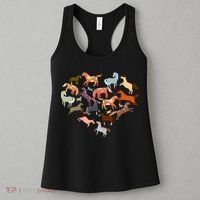 Cute Multi Horse Lover Heart Women's Tank Top thumb 3