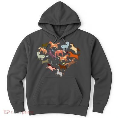 Cute Multi Horse Lover Heart Hoodie